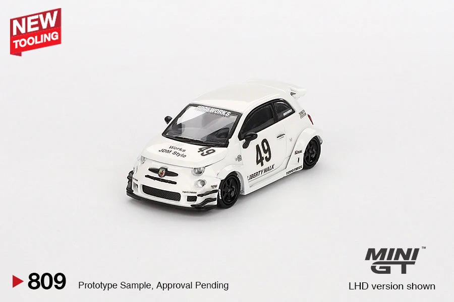 Mini GT 1:64 LB-WORKS x Abas Works ABARTH 595 Gara Blanco