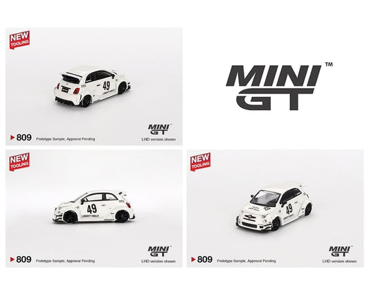 Mini GT 1:64 LB-WORKS x Abas Works ABARTH 595 Gara Blanco