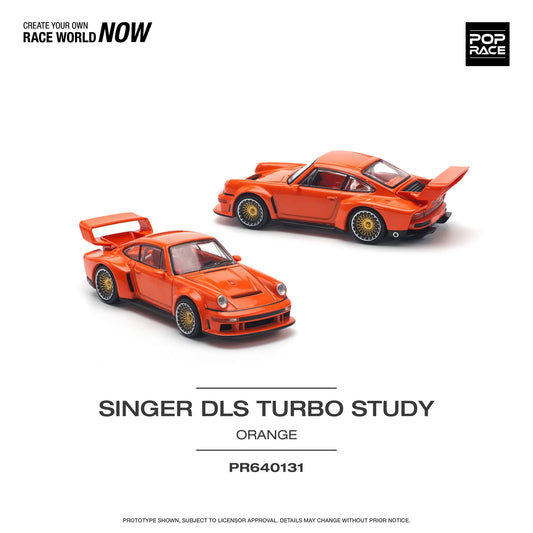 POP RACE Porsche Singer DLS Turbo (Track) Orange 1:64 - PR640131 – CX Models