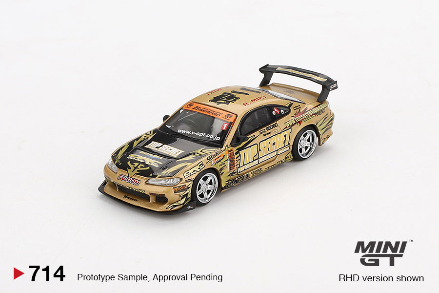 Mini GT 1:64 Nissan Silvia (S15) Top Secret D1GP - Dorado