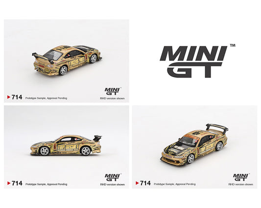 Mini GT 1:64 Nissan Silvia (S15) Top Secret D1GP - Dorado