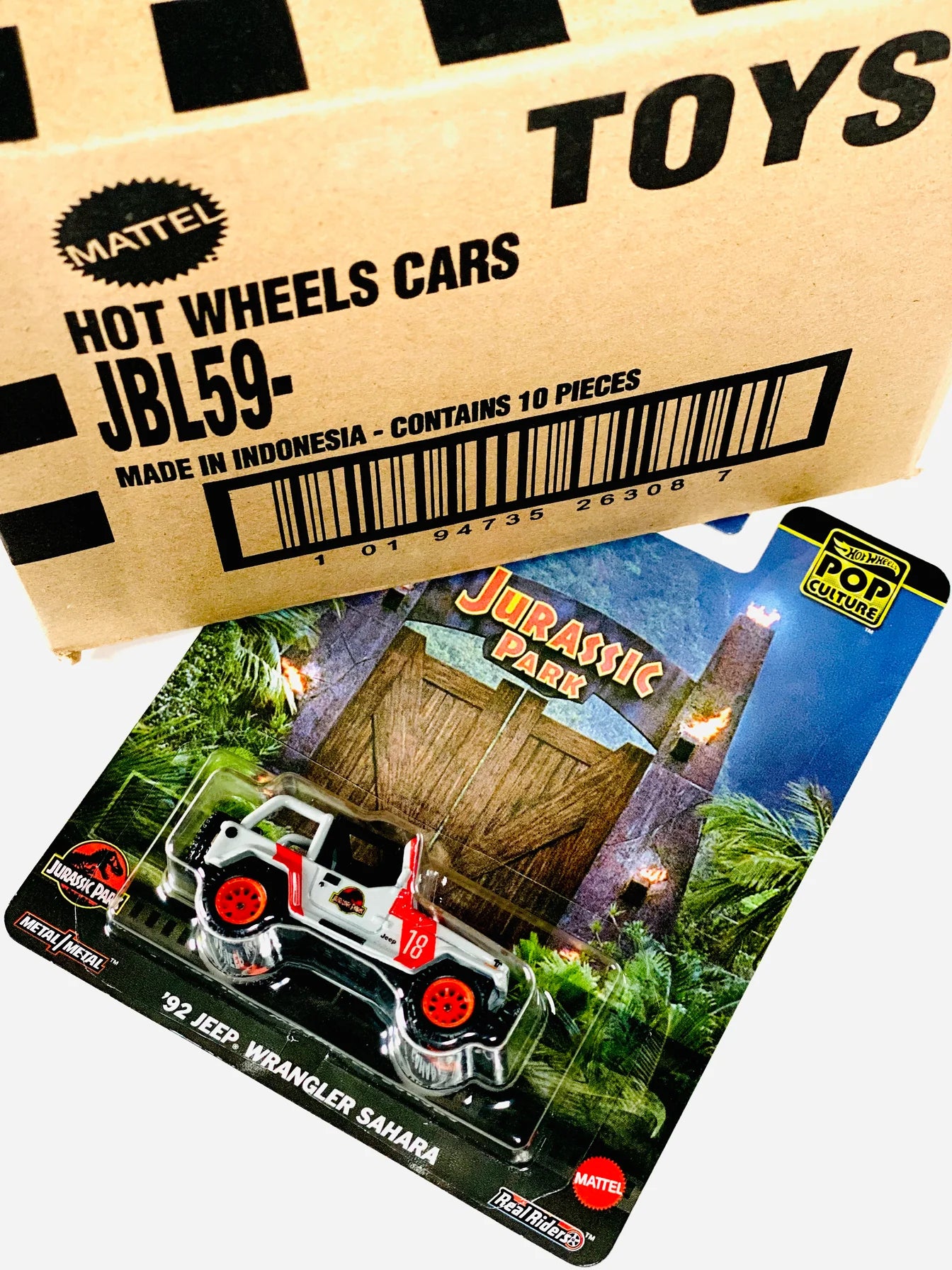 Hot Wheels 1:64 Pop Culture K Case 2025 – Jeep Wrangler Sahara de Jurassic Park 1992