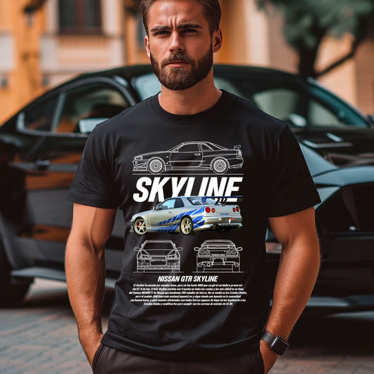 PLAYERA RAPIDOS Y FURISOS SKYLINE
